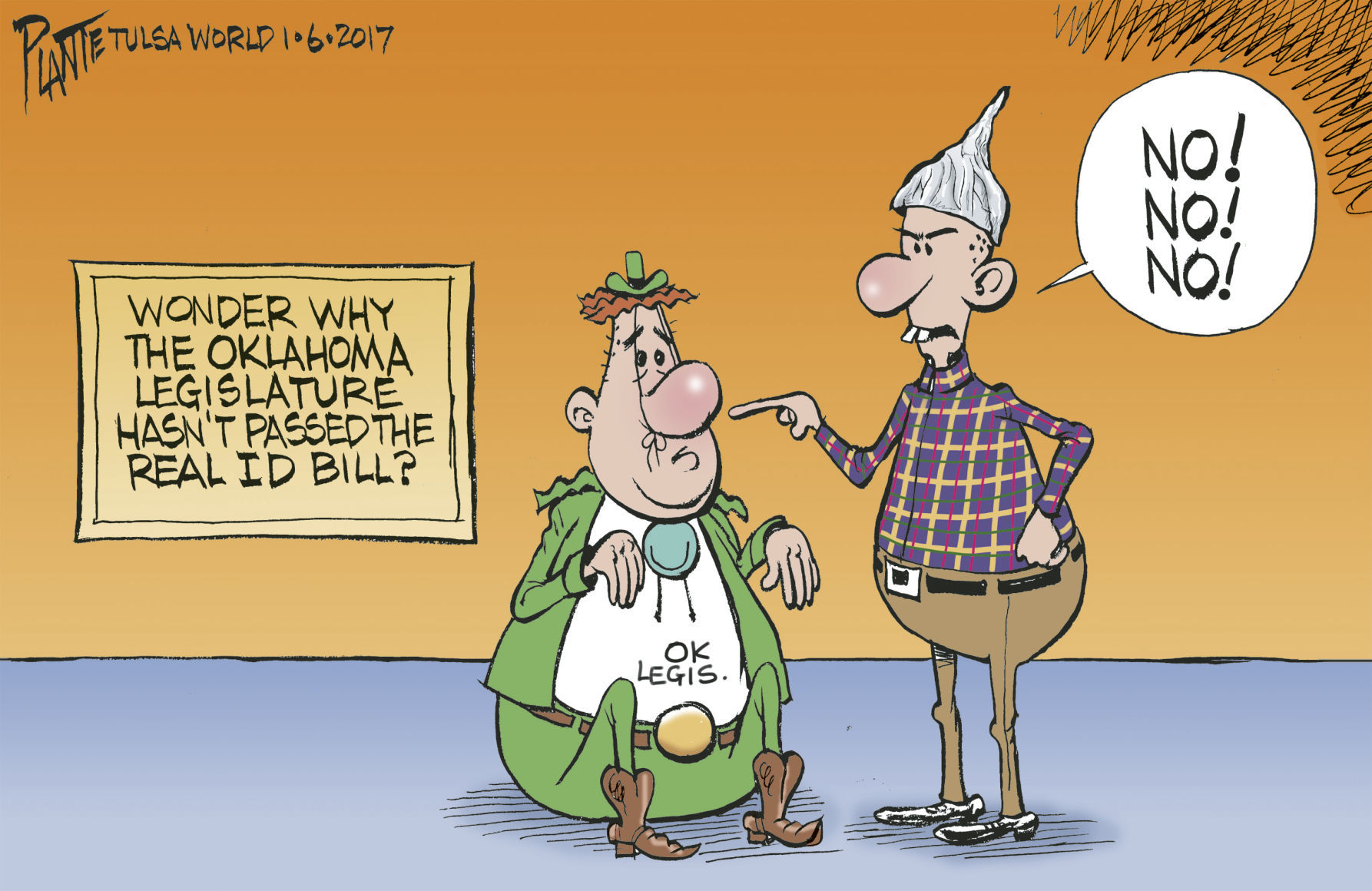 Bruce Plante Cartoon: Oklahoma's Unreal ID
